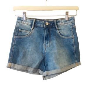 Zara TRF Denim High Waist Jean Shorts Size 2